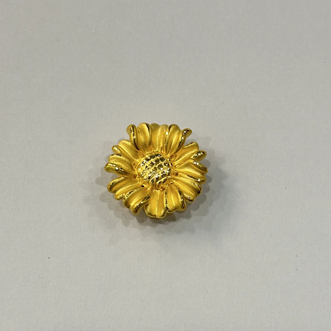 足金工艺大向日葵吊坠