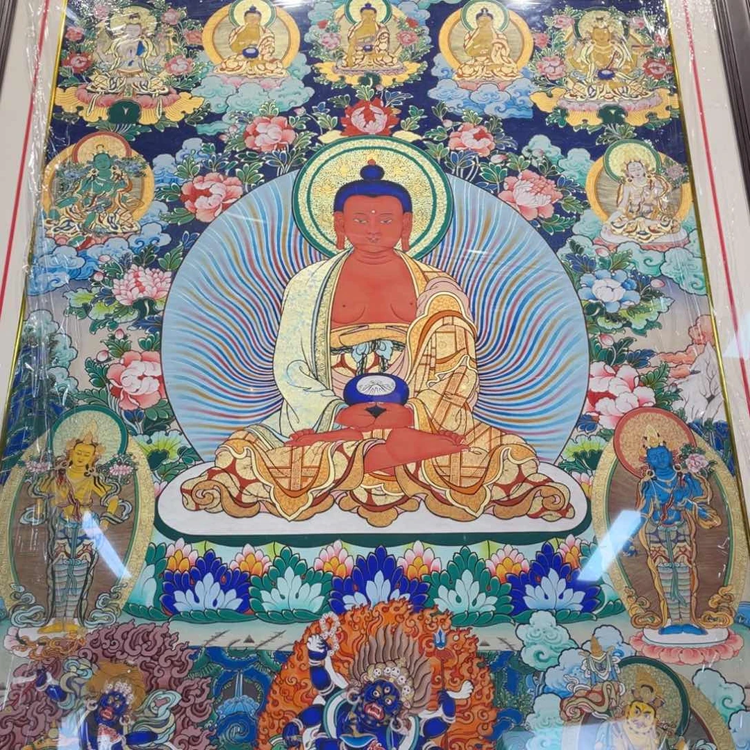 装裱画整***下热贡纯手绘唐卡