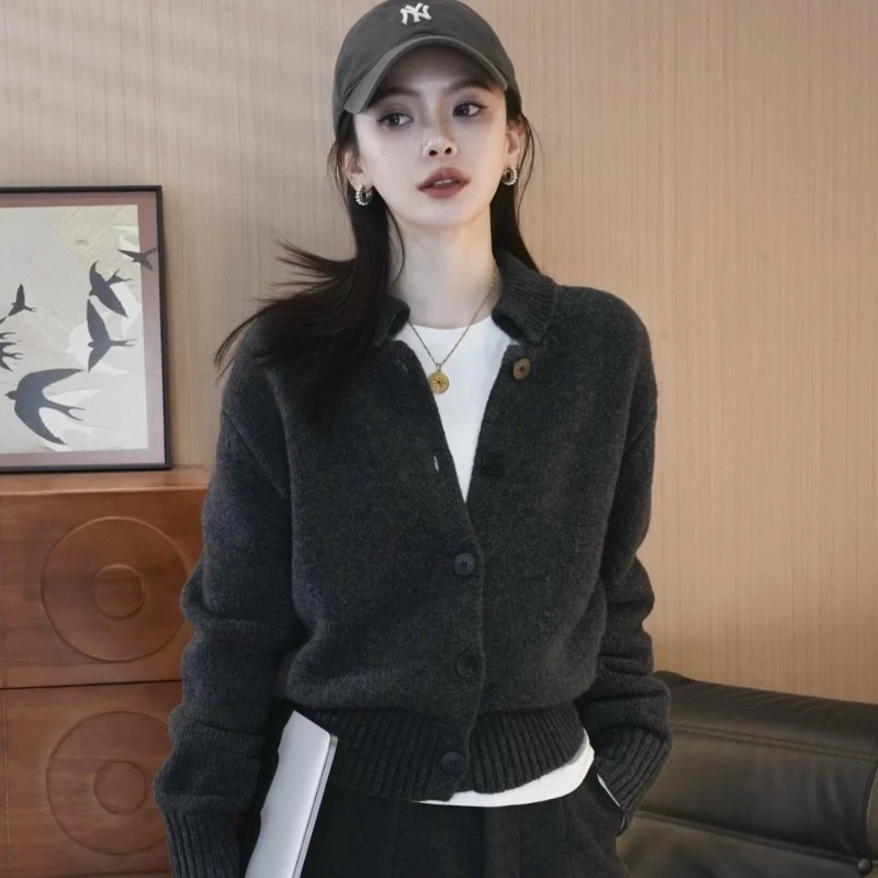 高级感毛衣开衫外套春装女款2025年新款爆款宽松慵懒风针织衫上衣