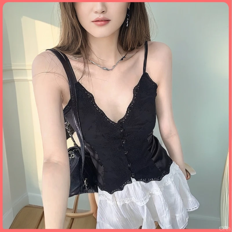 打底2025新中式蕾丝吊带外穿背心女夏季新款国风薄款上衣内搭修身