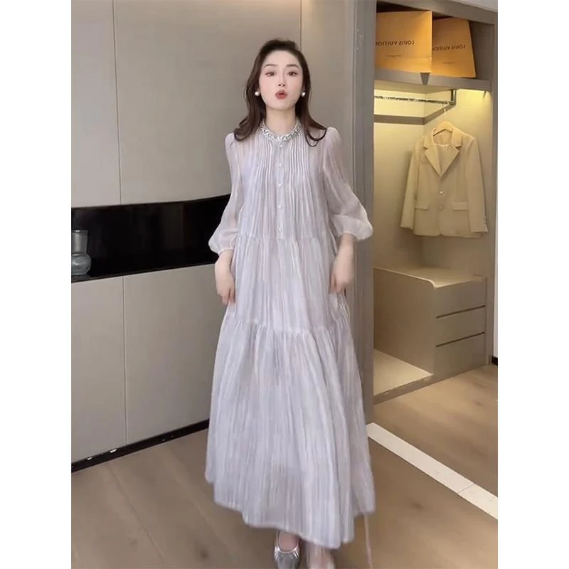 法式超仙绝美连衣裙女2025春夏新款温柔气质宽松显瘦大摆长裙女装