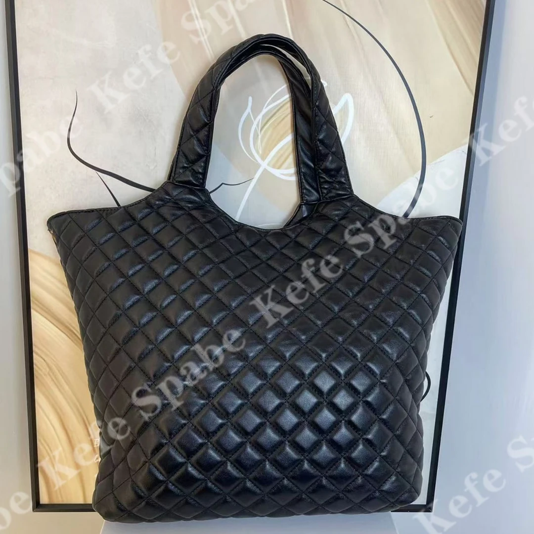 HM053     P25新款黑色大号菱格购物妈咪包-1