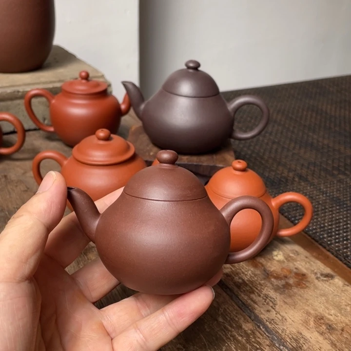 茶壶紫砂老***j全手工梨形壶