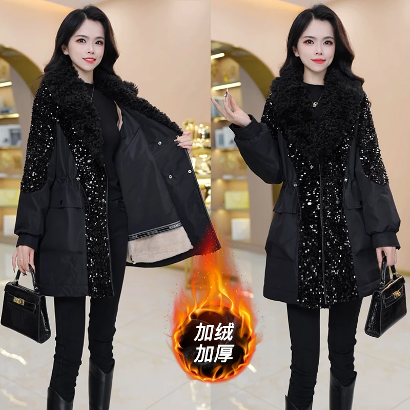 【加绒加厚】派克服气质时尚大气减龄收腰显瘦派克服M-4XL-28566