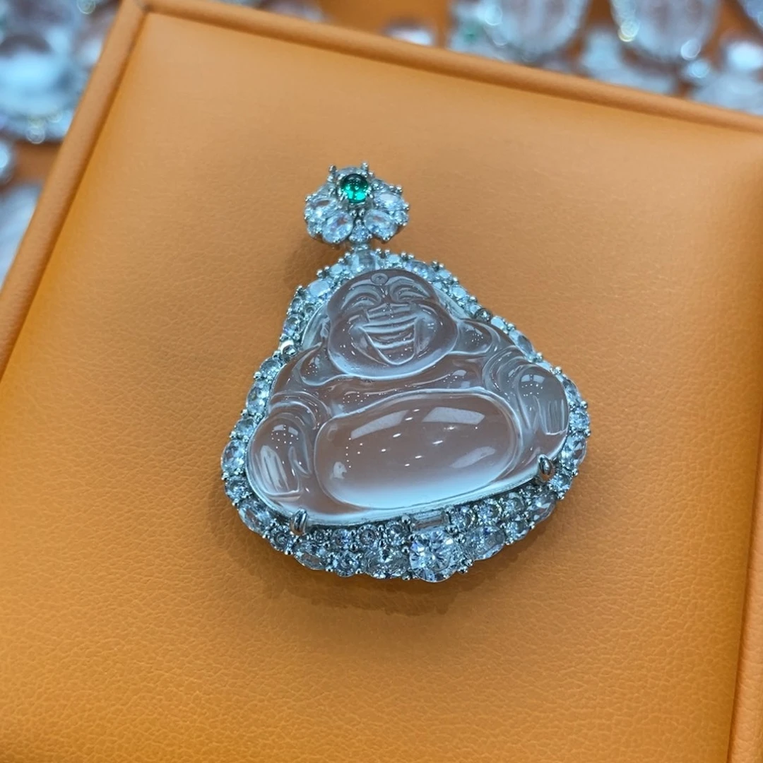 石英质玉吊坠(赠链)银S925镶嵌