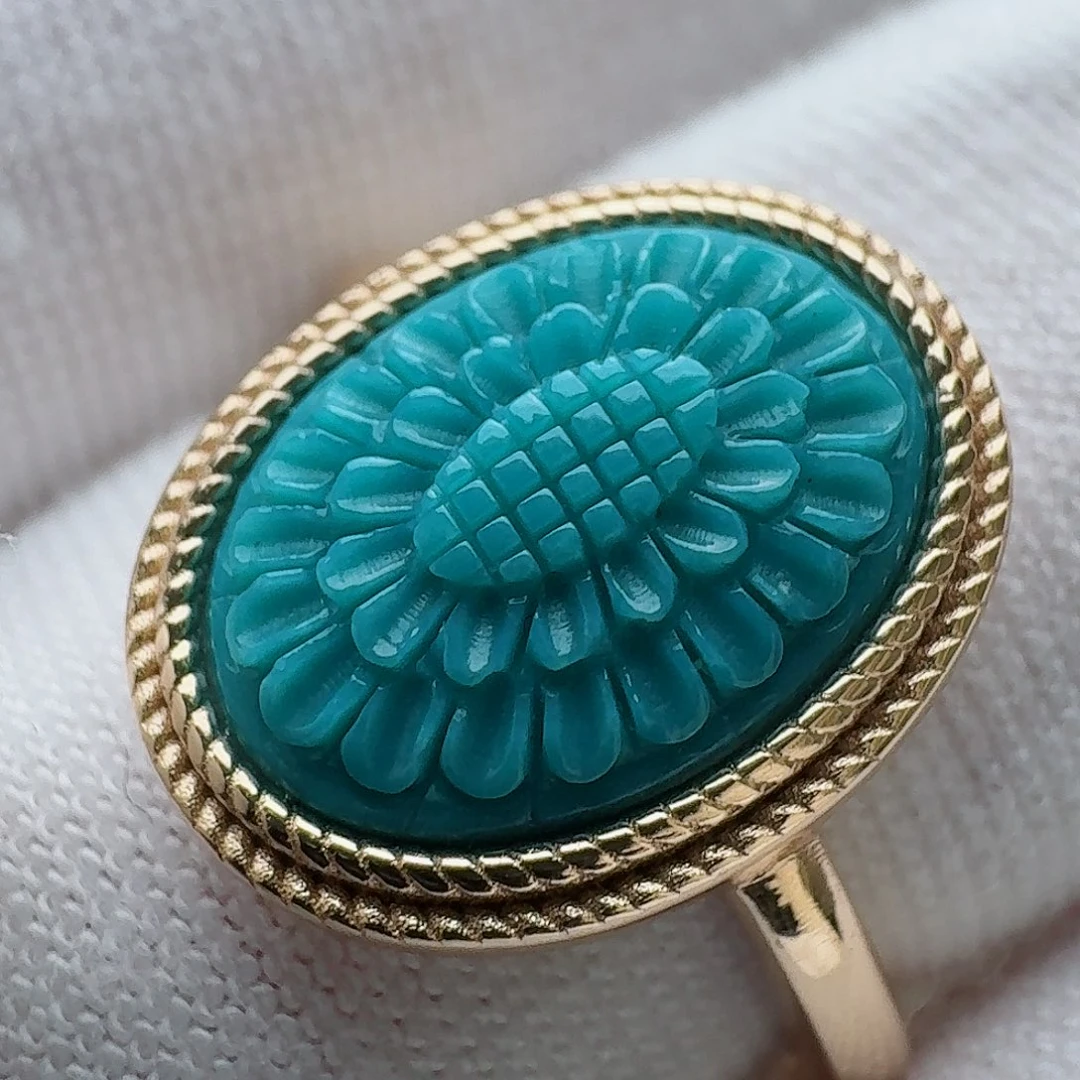 绿松石珠宝奇石银S925镶嵌