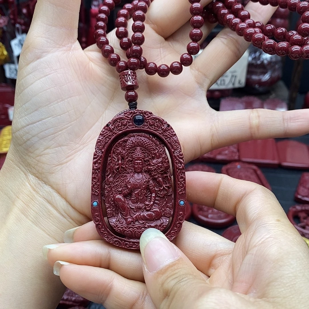 天然辰砂投影款虚空藏➕六毫米108颗全珠链