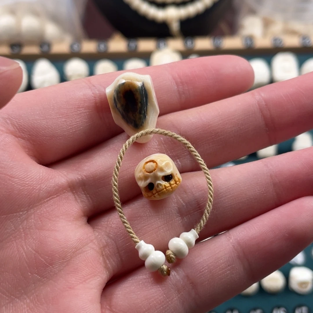 木***C猛犸象牙手串/手链/手镯12蓝皮三通，1.0阿呆，葫芦弟子珠