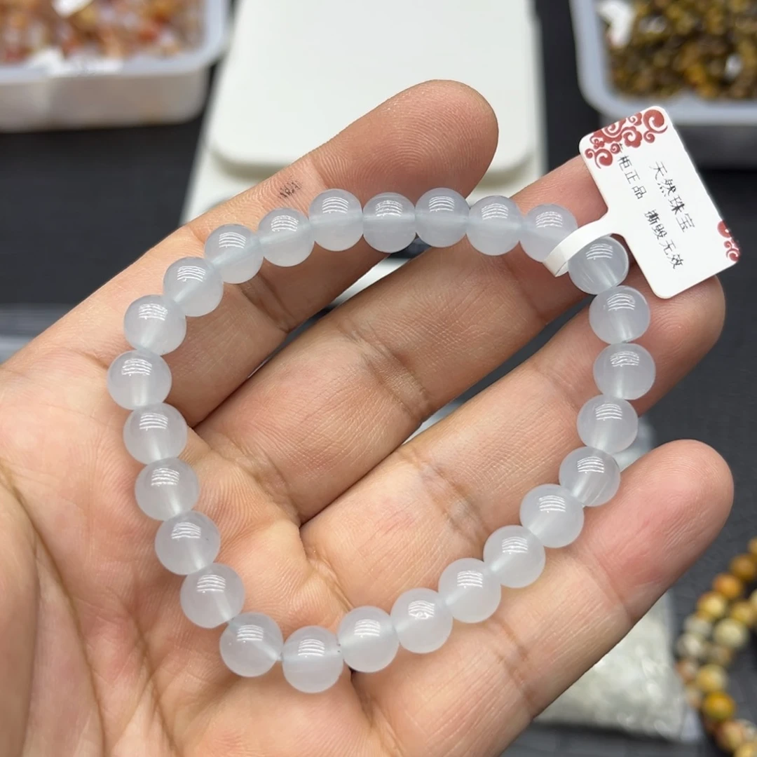 水晶手串未镶嵌海蓝宝