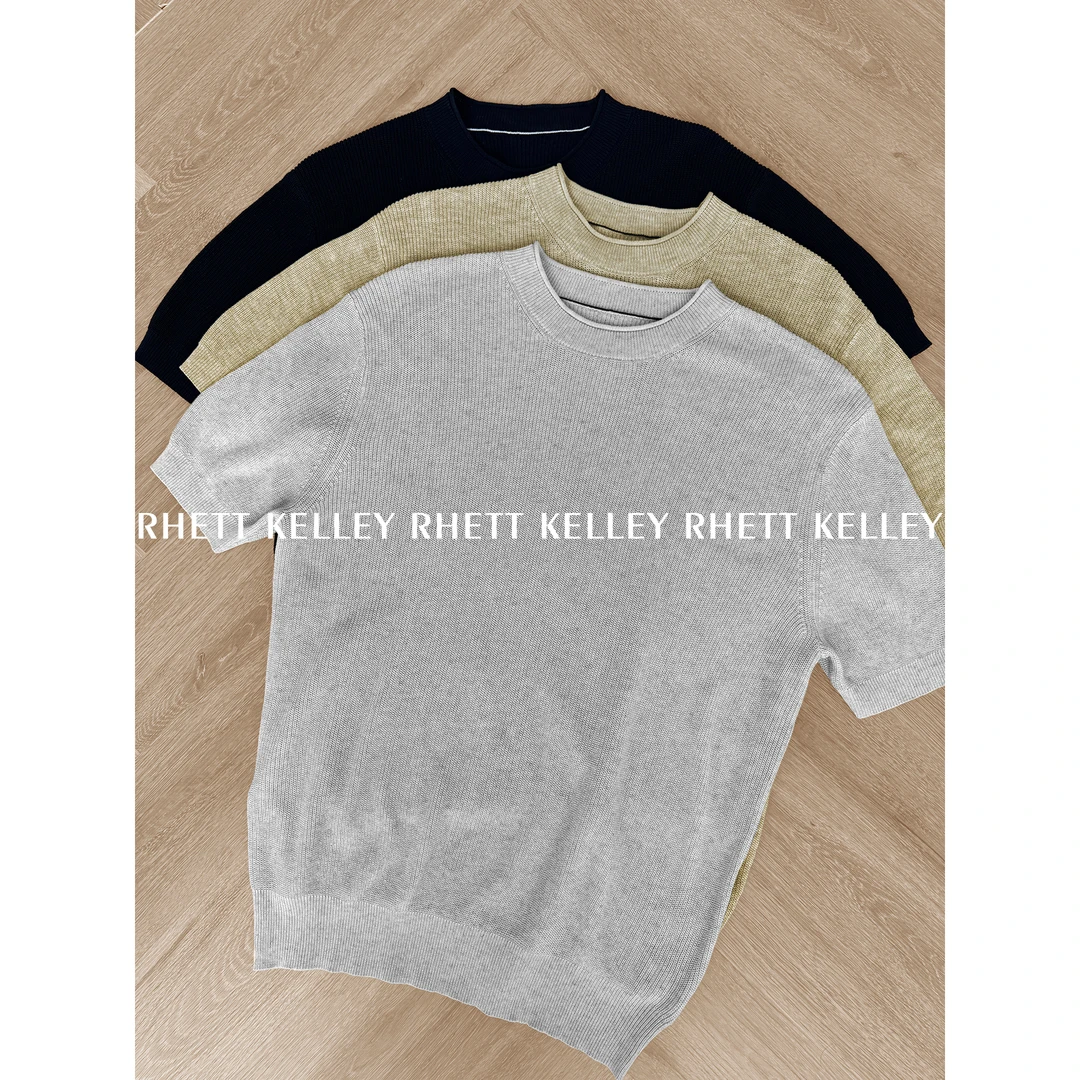 『天丝亚麻 清透亲肤』轻奢老钱慵懒风松弛感透气宽松圆领针织T恤