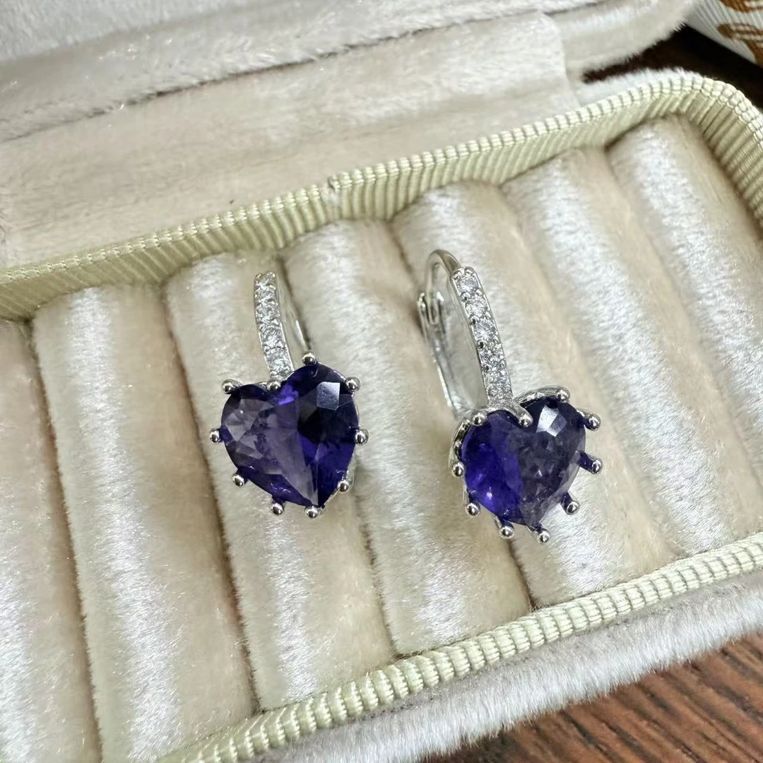 铜合金锆石耳饰 372#欧美时尚爱心耳扣