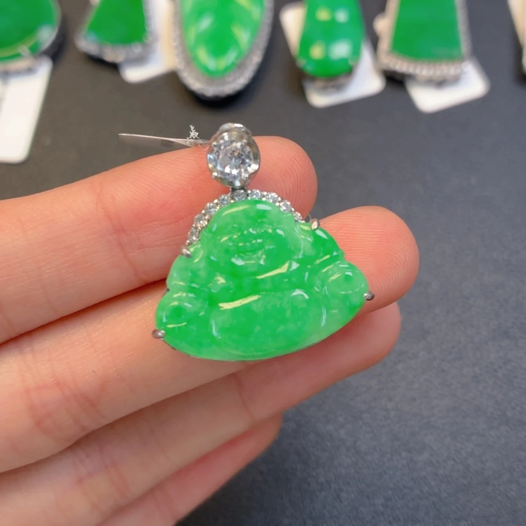 翡翠银S925镶嵌颈饰