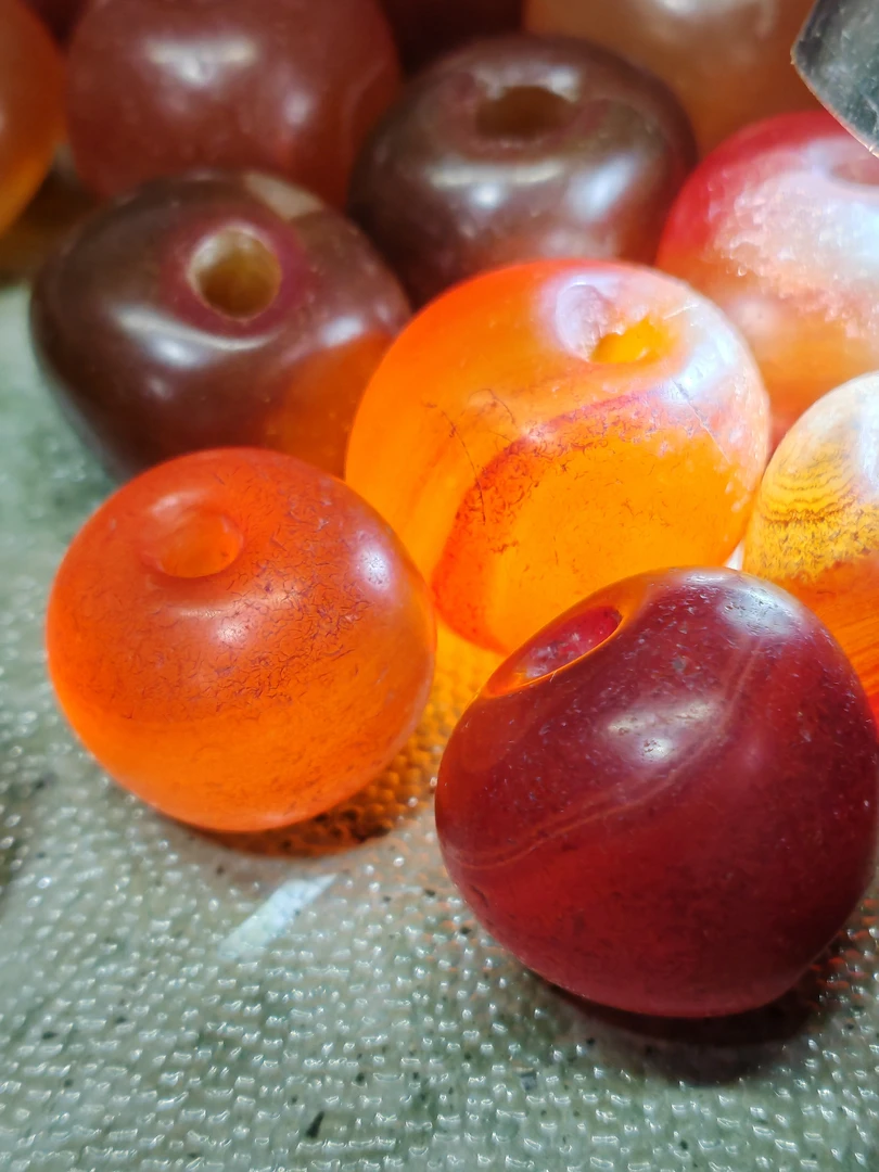 老珠子瑙天然红25mm左右