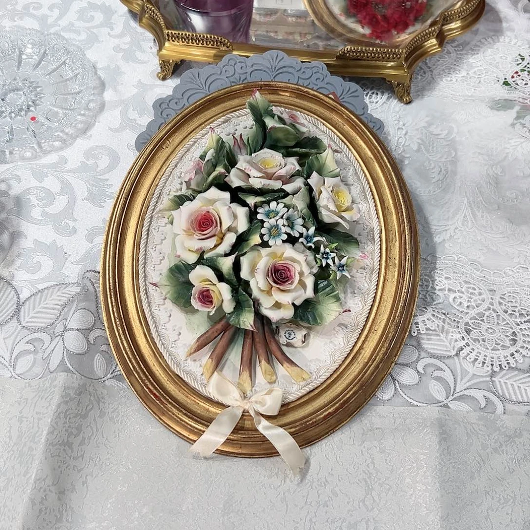 陶瓷意大利陶瓷花挂画摆盘