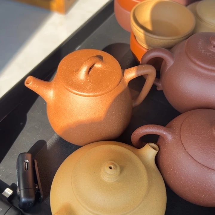 茶壶紫砂五彩段高瓢180cc