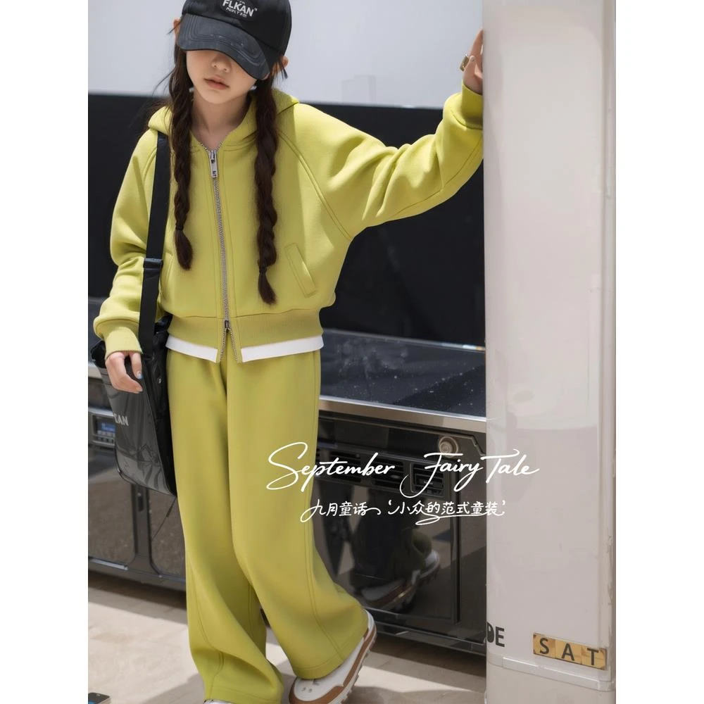 FAVMARTHA女孩套装2025新款春秋大童装时尚女孩毛衣裤子儿童休闲