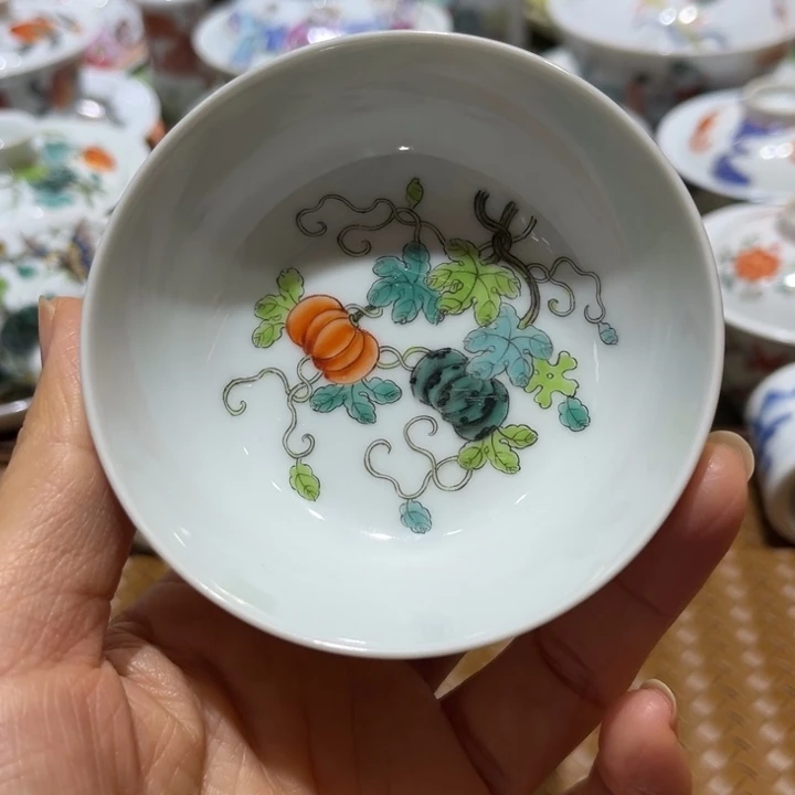 手绘茶杯盖碗陶瓷