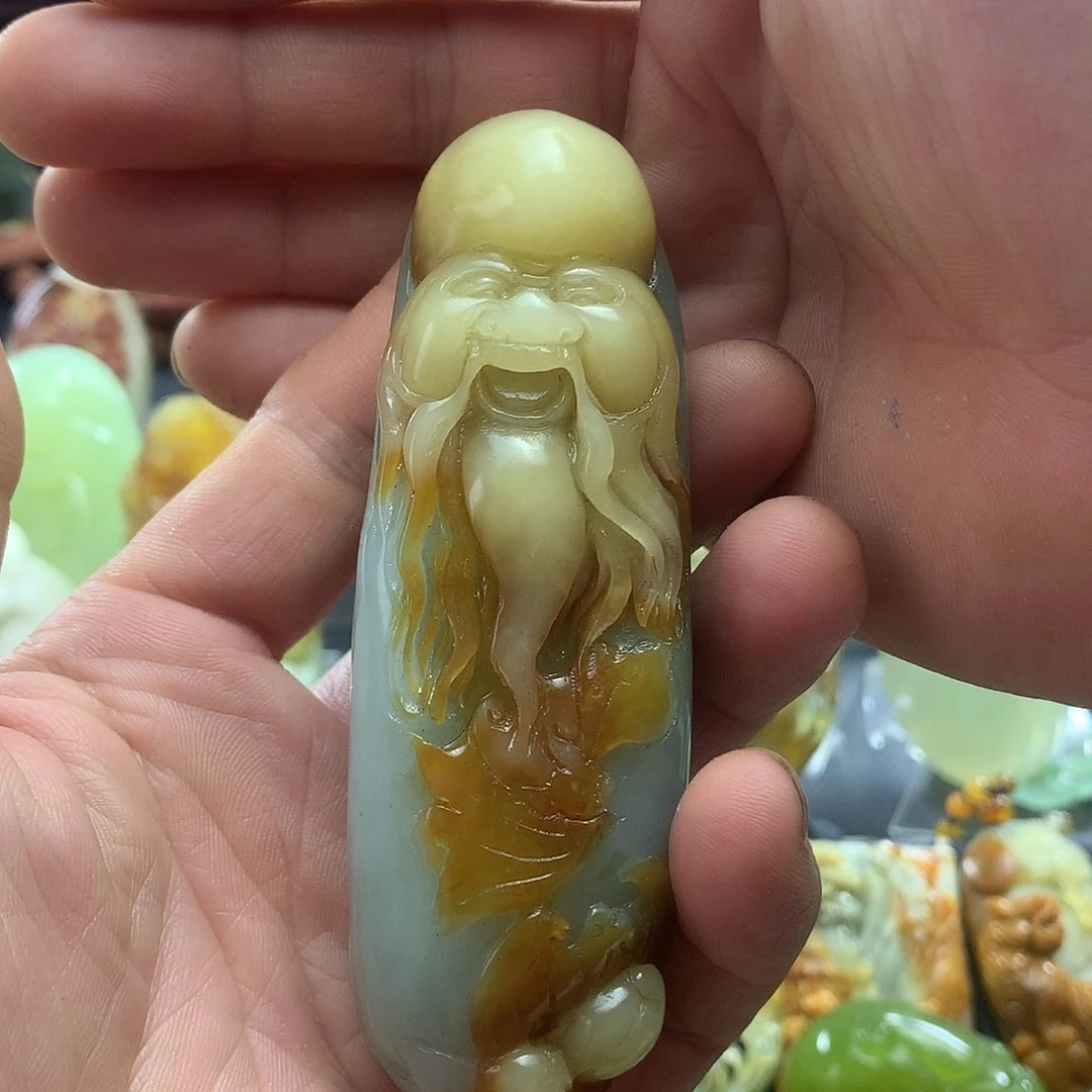 岫玉未镶嵌手把件