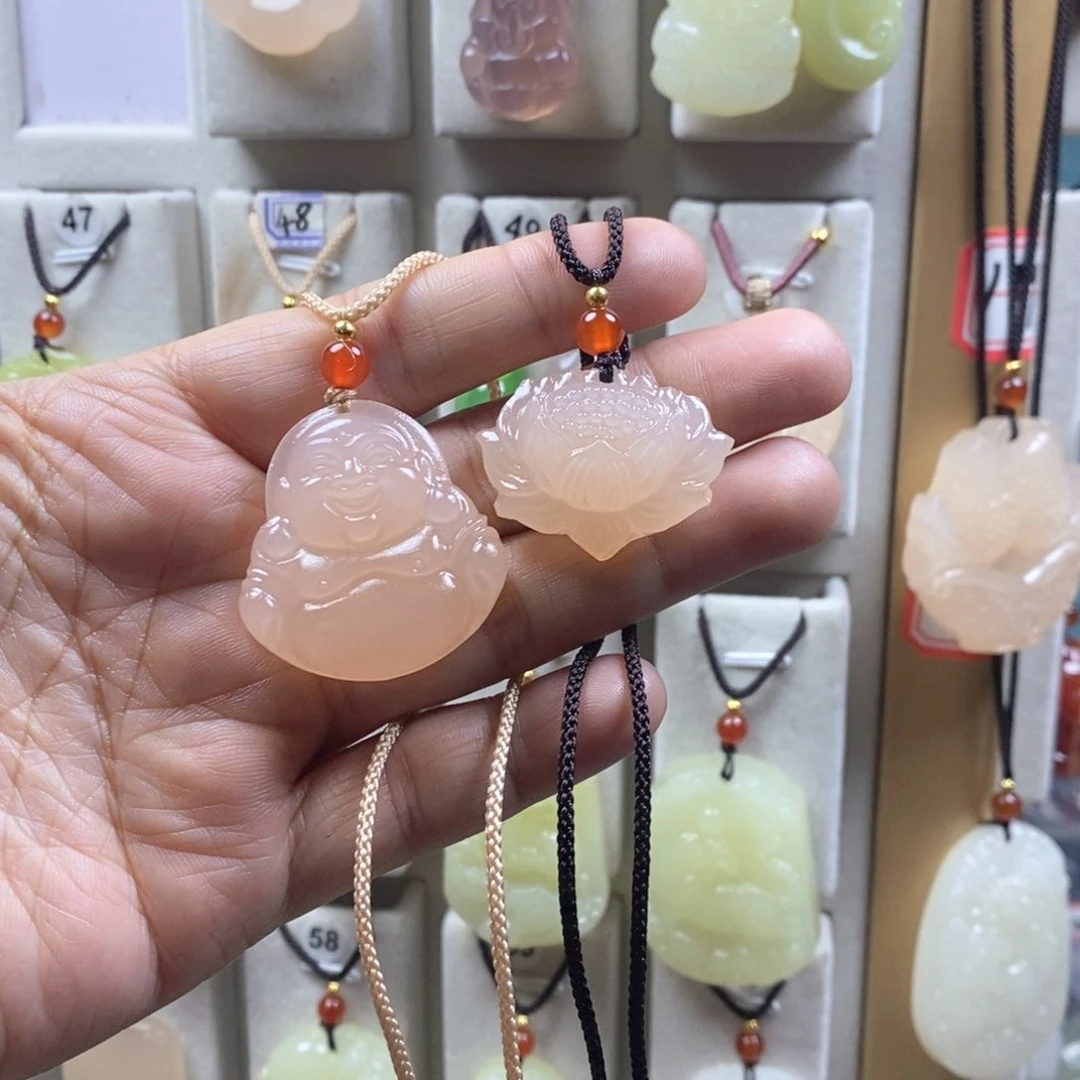 颈饰未镶嵌石英质玉（金丝玉）༺****ℯ