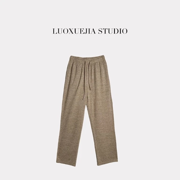 LXJ25565「艺术之都」简约百搭橡筋腰宽松直筒裤