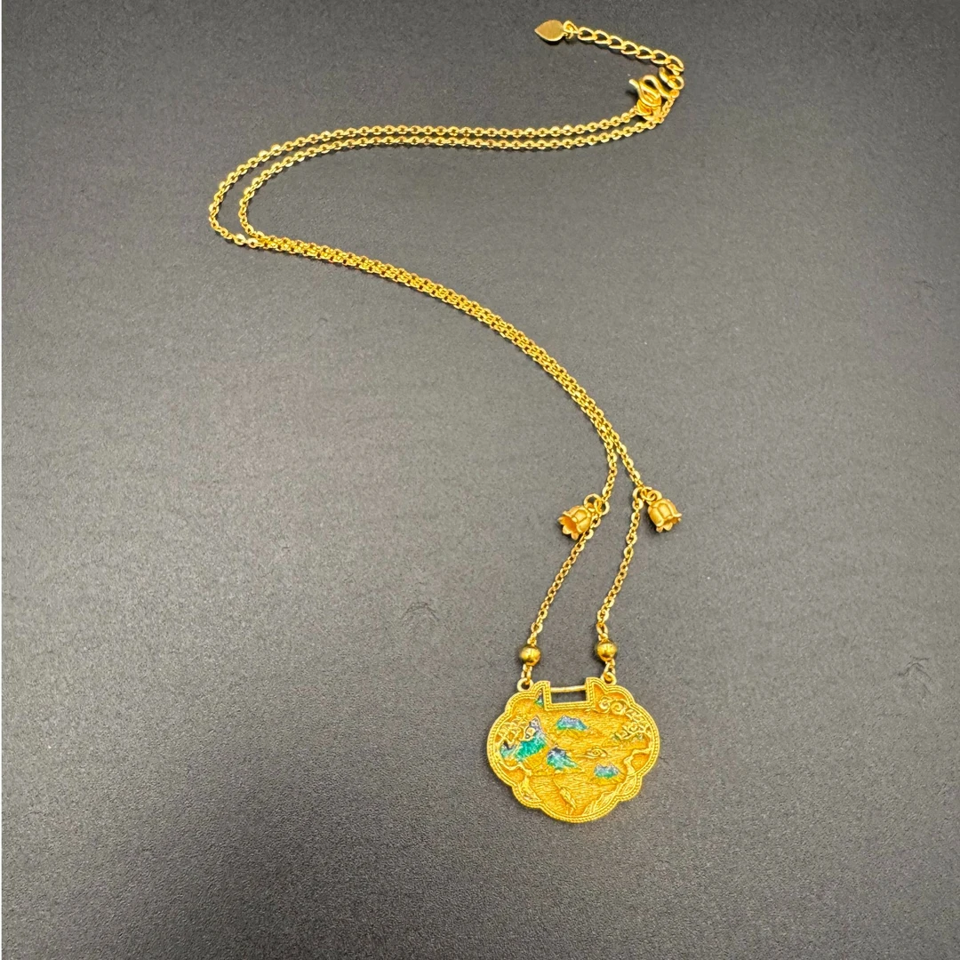 足金999黄金古法 四季常青项链