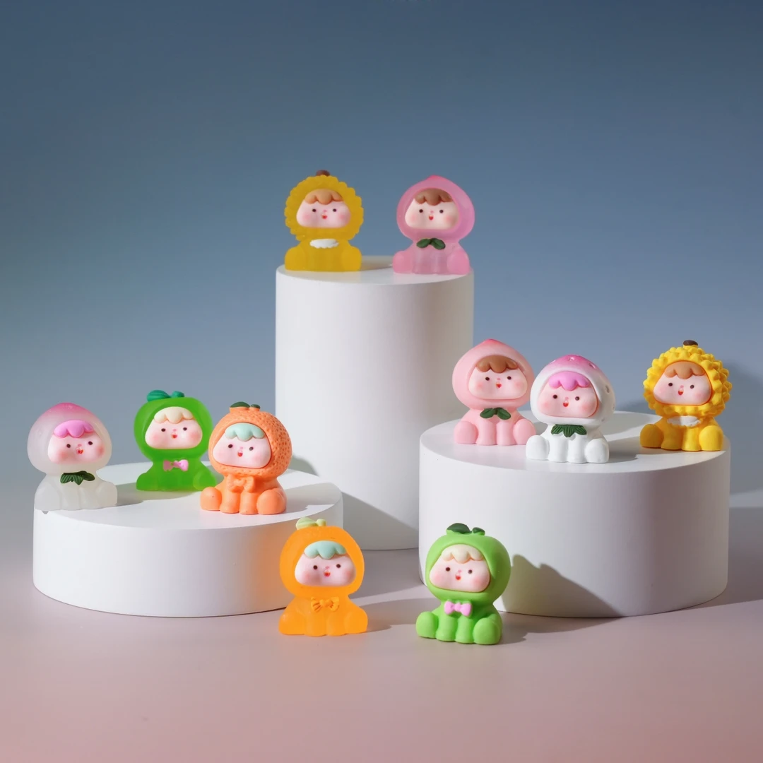 【仿真水果崽崽萌粒】一组10个颜色办公室书桌公仔潮玩