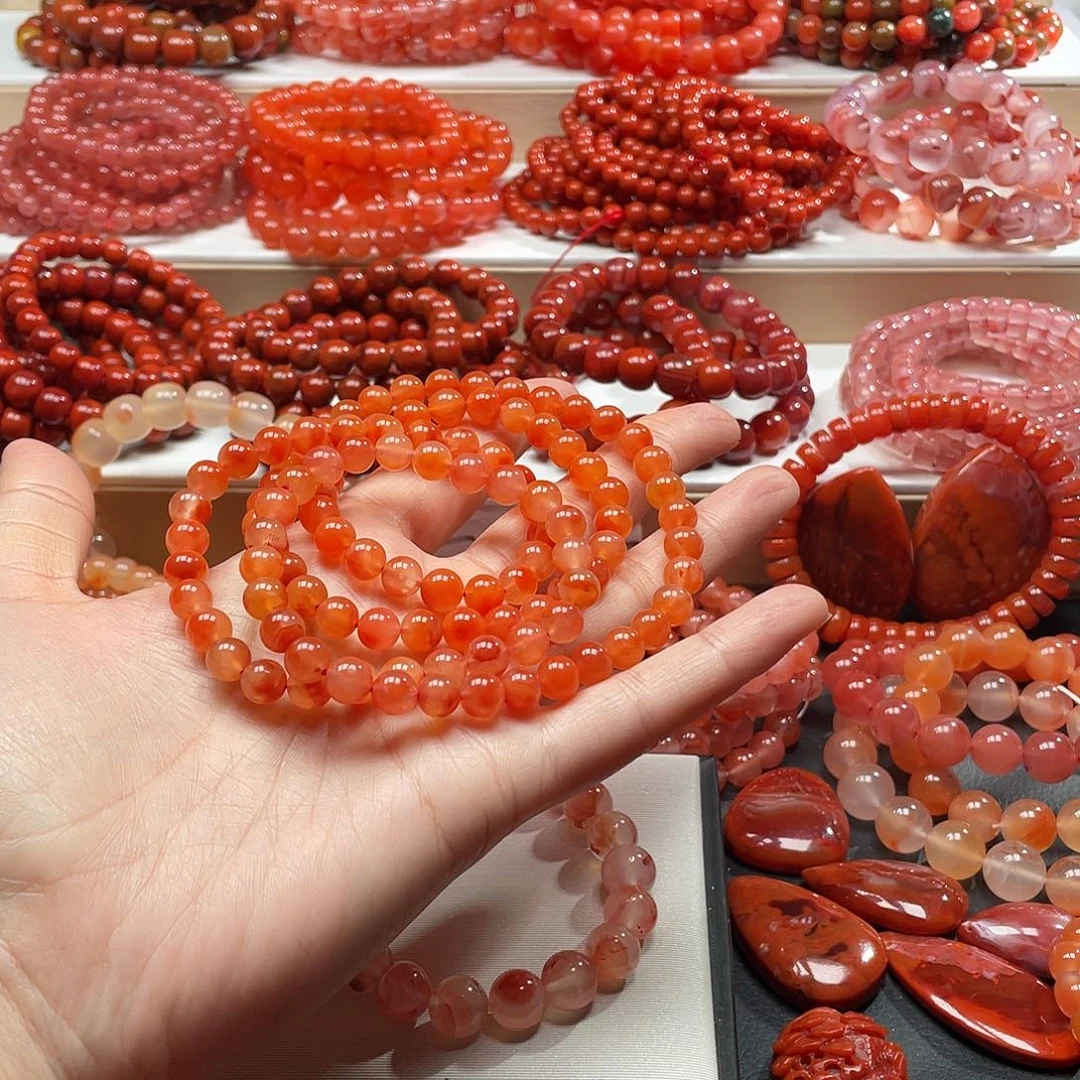 南红玛瑙未镶嵌手链