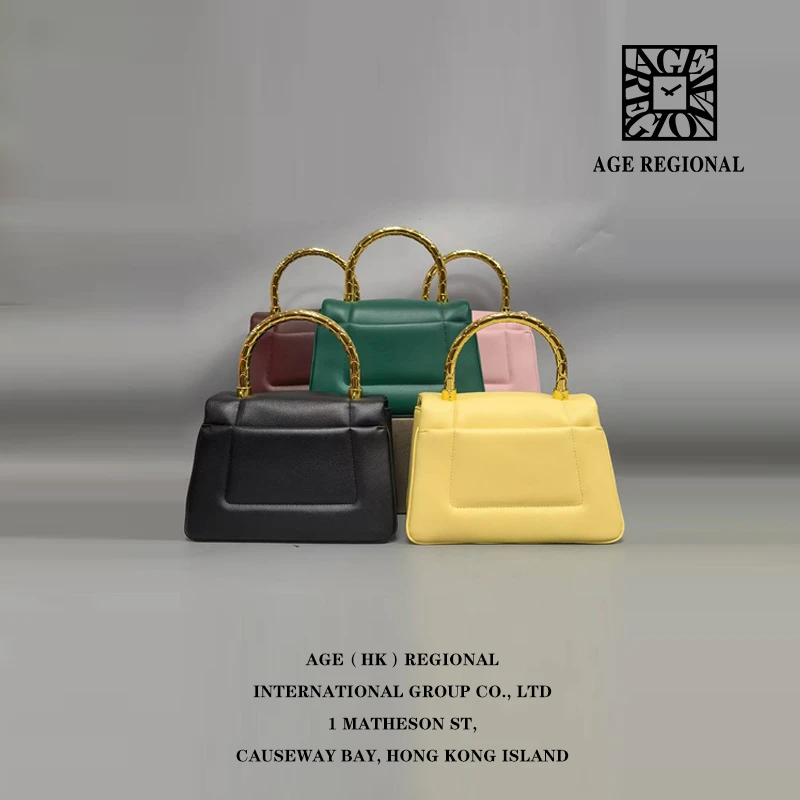 进口真皮-轻便百搭-AGE（HK）6666-【21*16CM】金手柄蛇头-配化妆镜