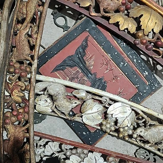 。***。香榧木手工人物木雕花板