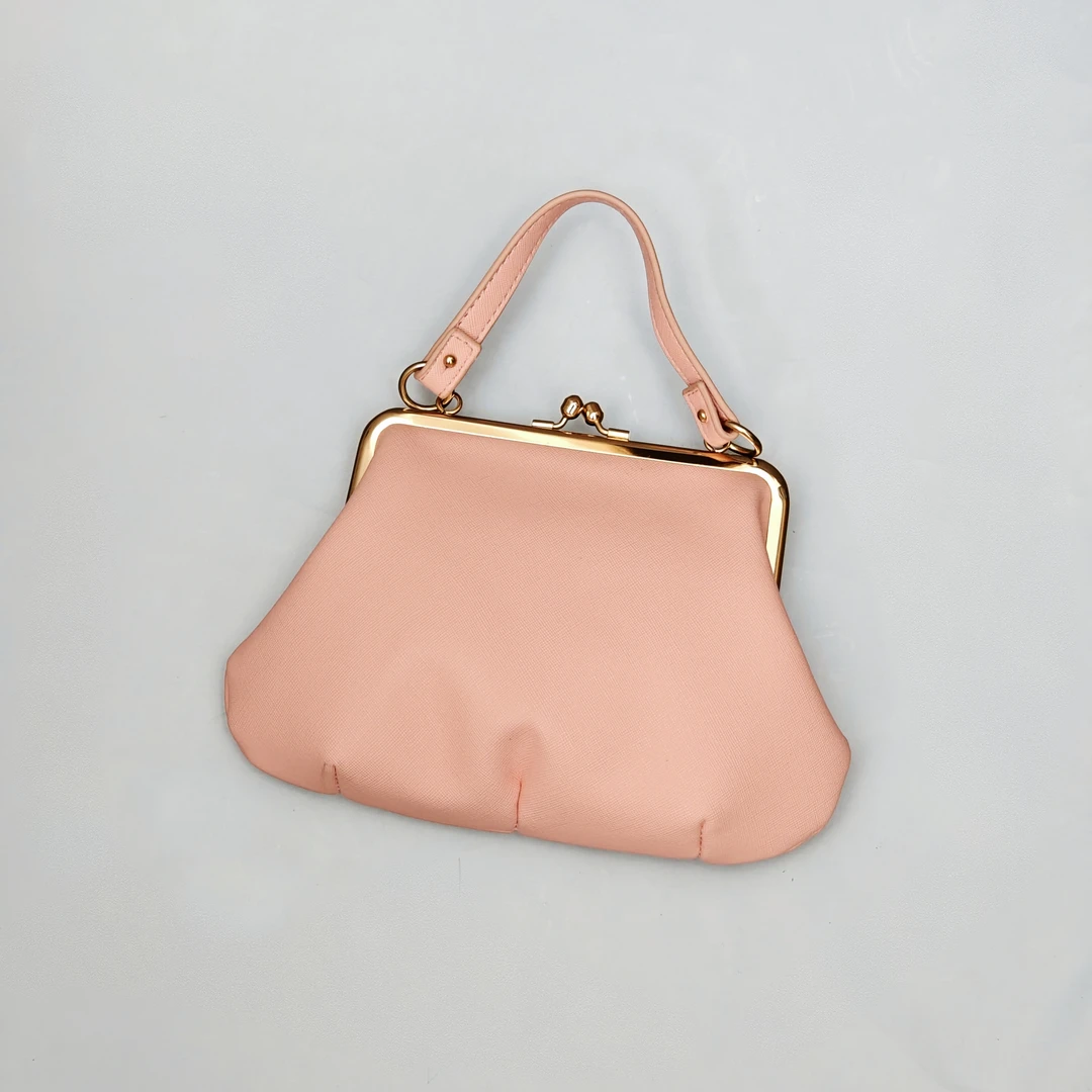 【019】秋冬新款十字纹樱花粉金饺子包可斜挎·QX