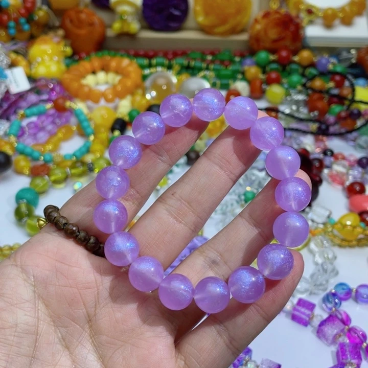 树脂制品67号紫色手链