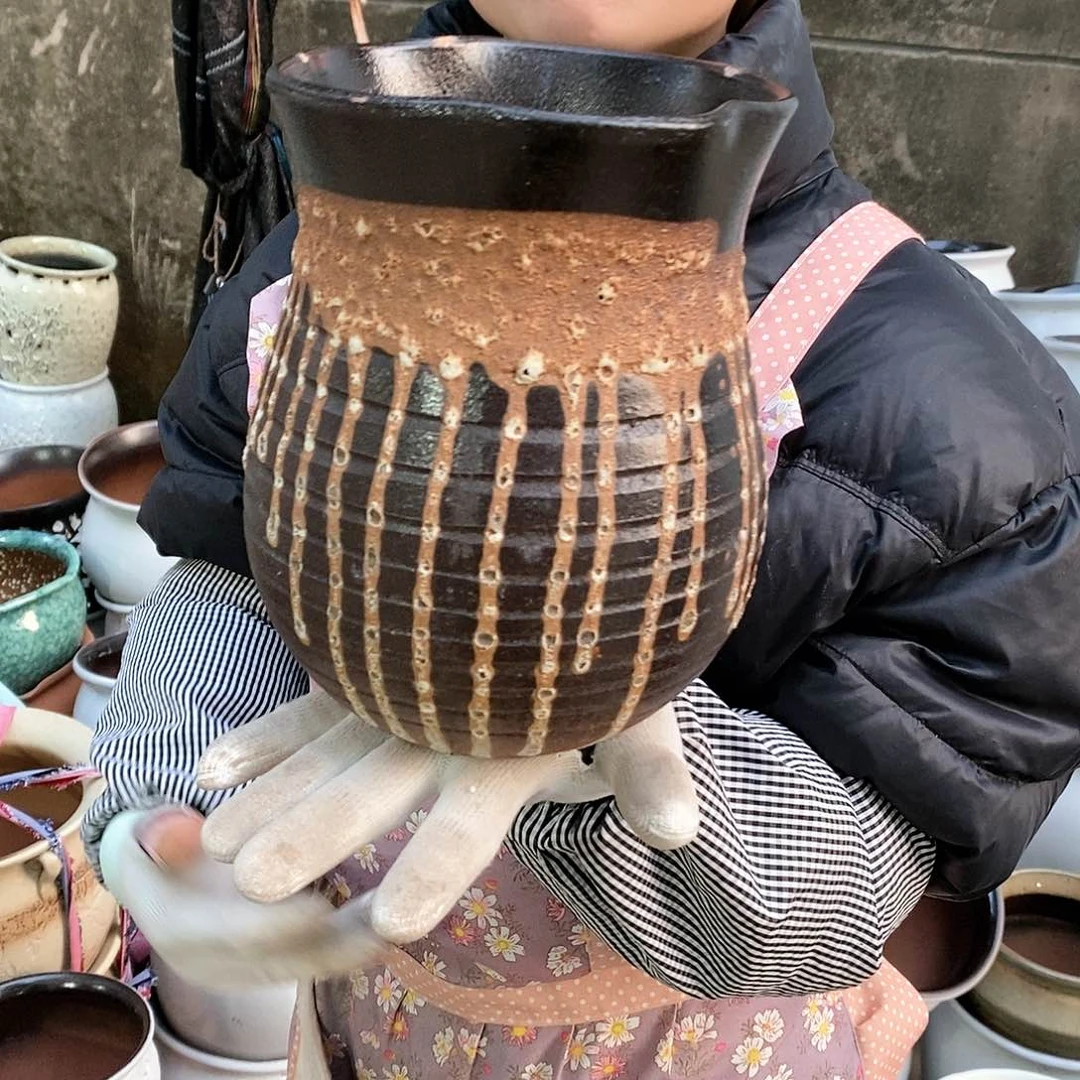 紫砂花盆瑕疵口15高20