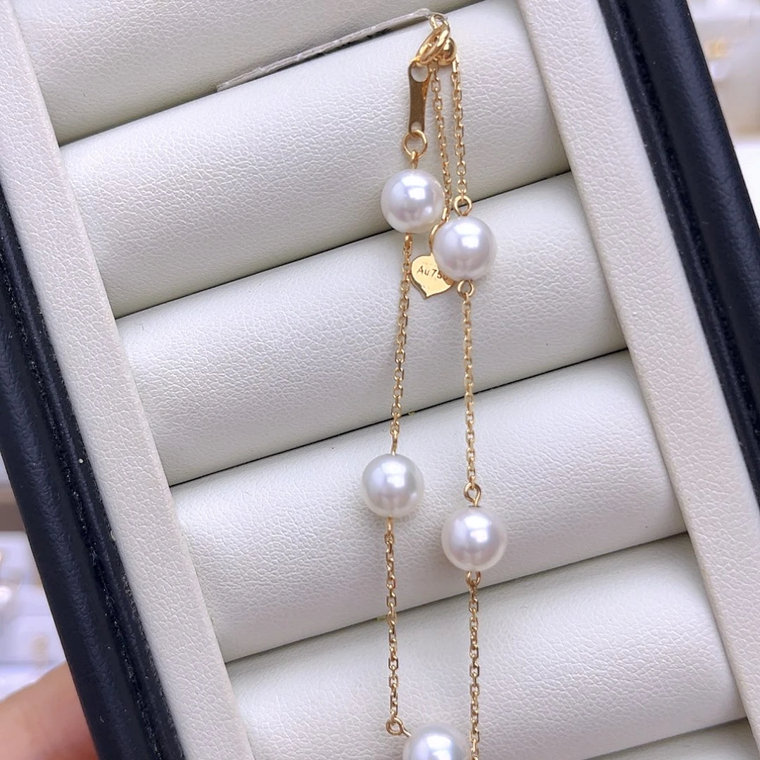 手链海水珍珠18K金镶嵌