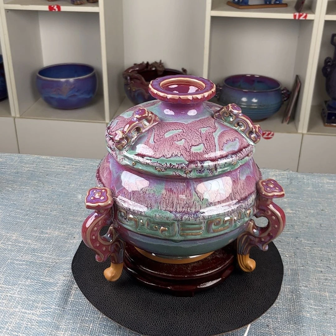 瓷片千秋如意鼎大师作品
