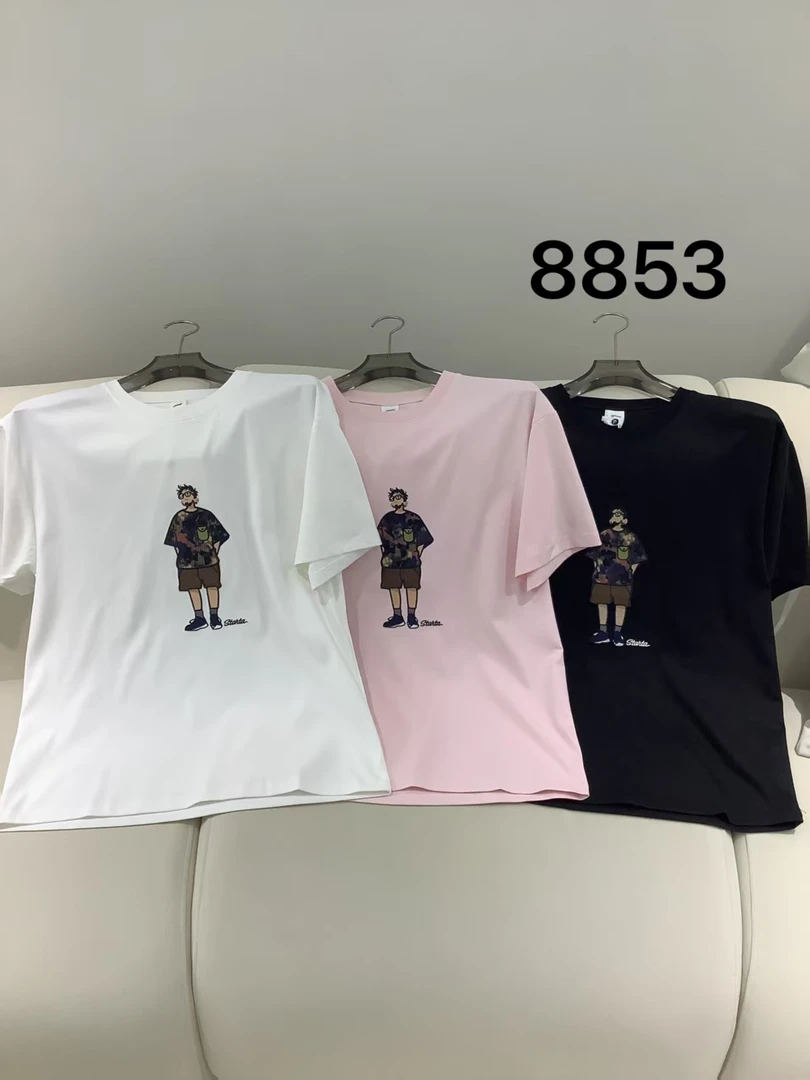 【8853】夏季新款潮版百搭胸前小男孩时尚男士短袖T恤