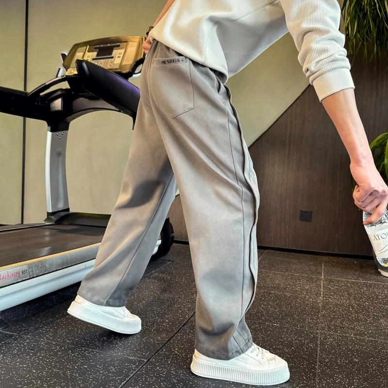 设计感宽松休闲直筒裤男韩版潮流印花裤子2025春秋季新款潮牌卫裤