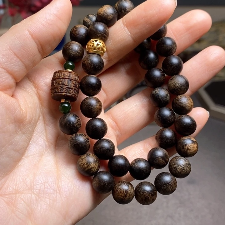沉香手串越南富森红土瘤疤1.0设计➕芽庄白棋楠沉香木雕设计
