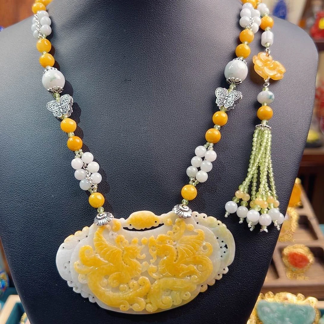 翡翠未镶嵌项链项链