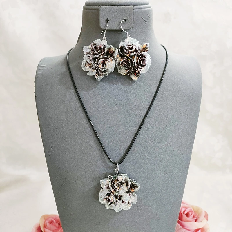 铜合金项链 民族风手工项链套装耳坠饰品1317