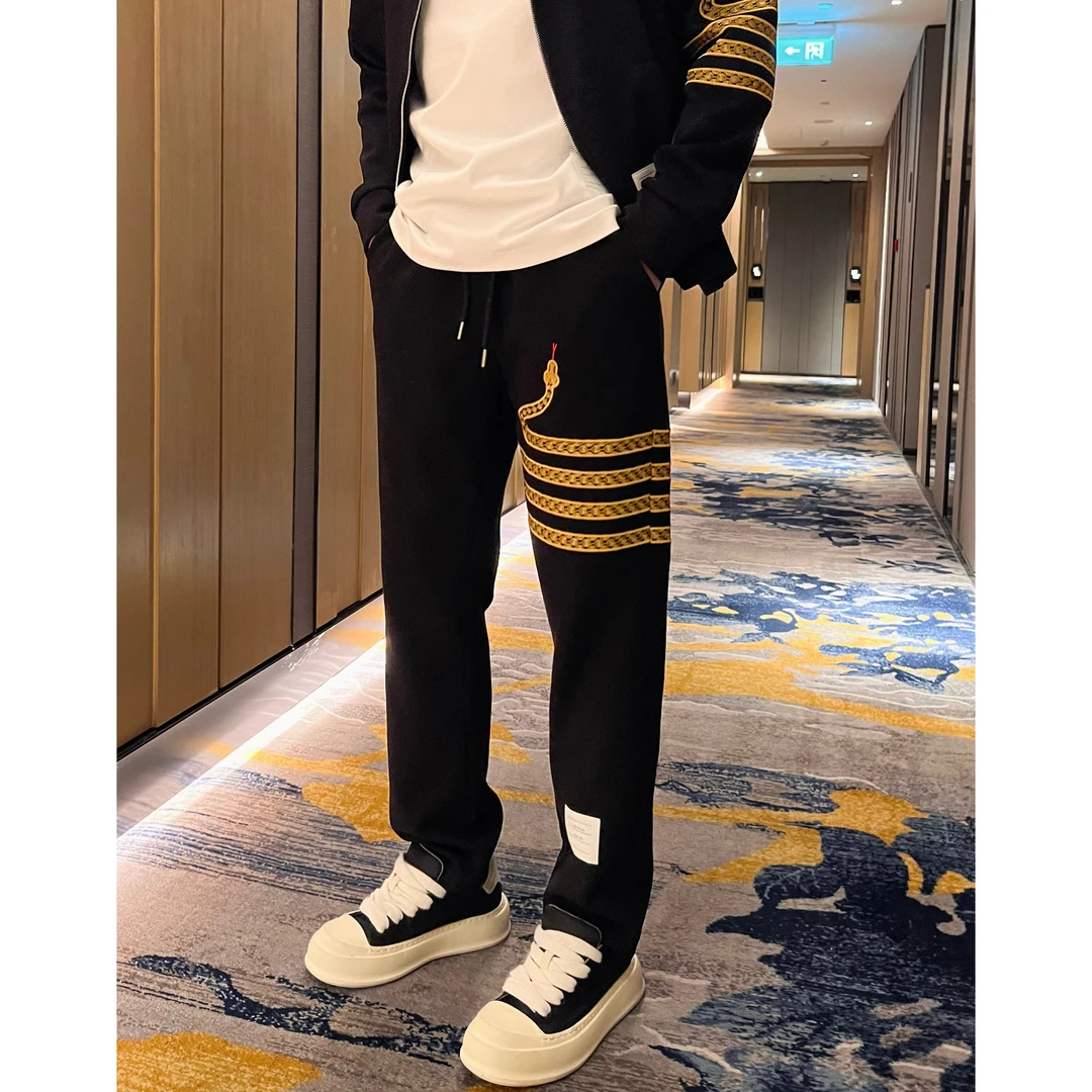 【金蛇长裤】25春夏薄款立体刺绣蛇年订制休闲长裤