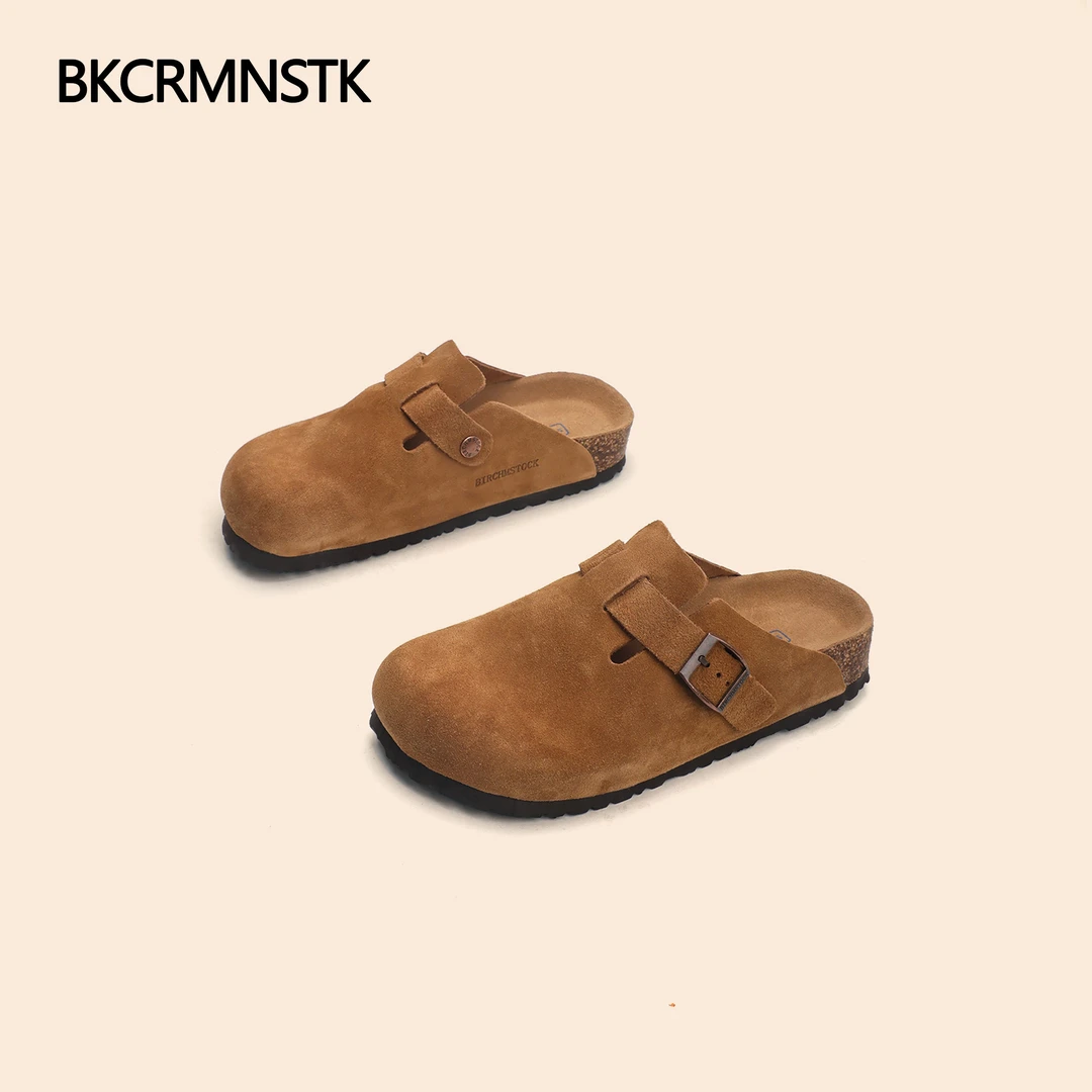 【半包勃肯鞋】纯牛皮软木鞋床勃肯鞋春季新款透气舒适牛皮垫脚