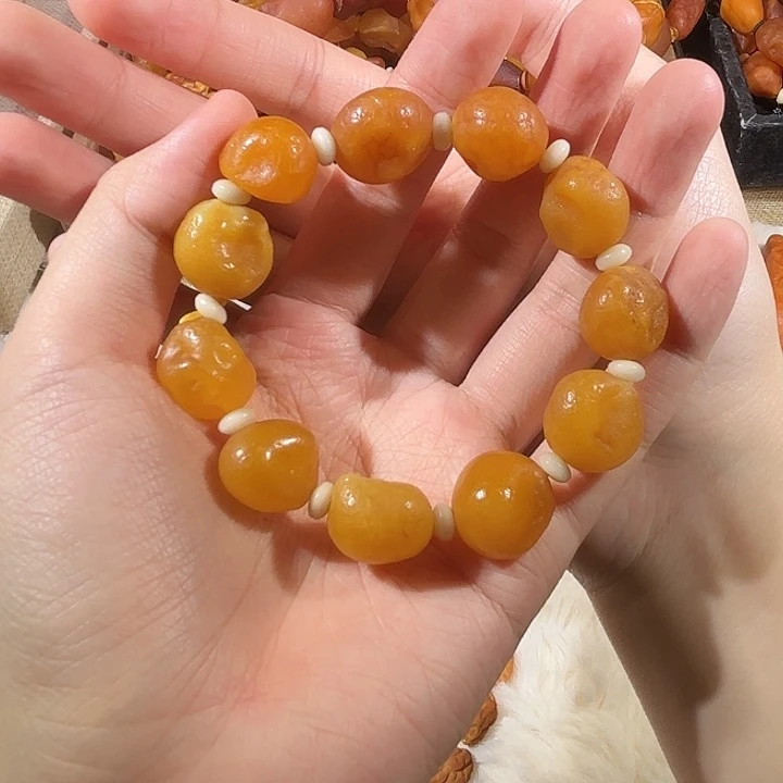 琥珀未镶嵌手链蜜蜡海漂手串