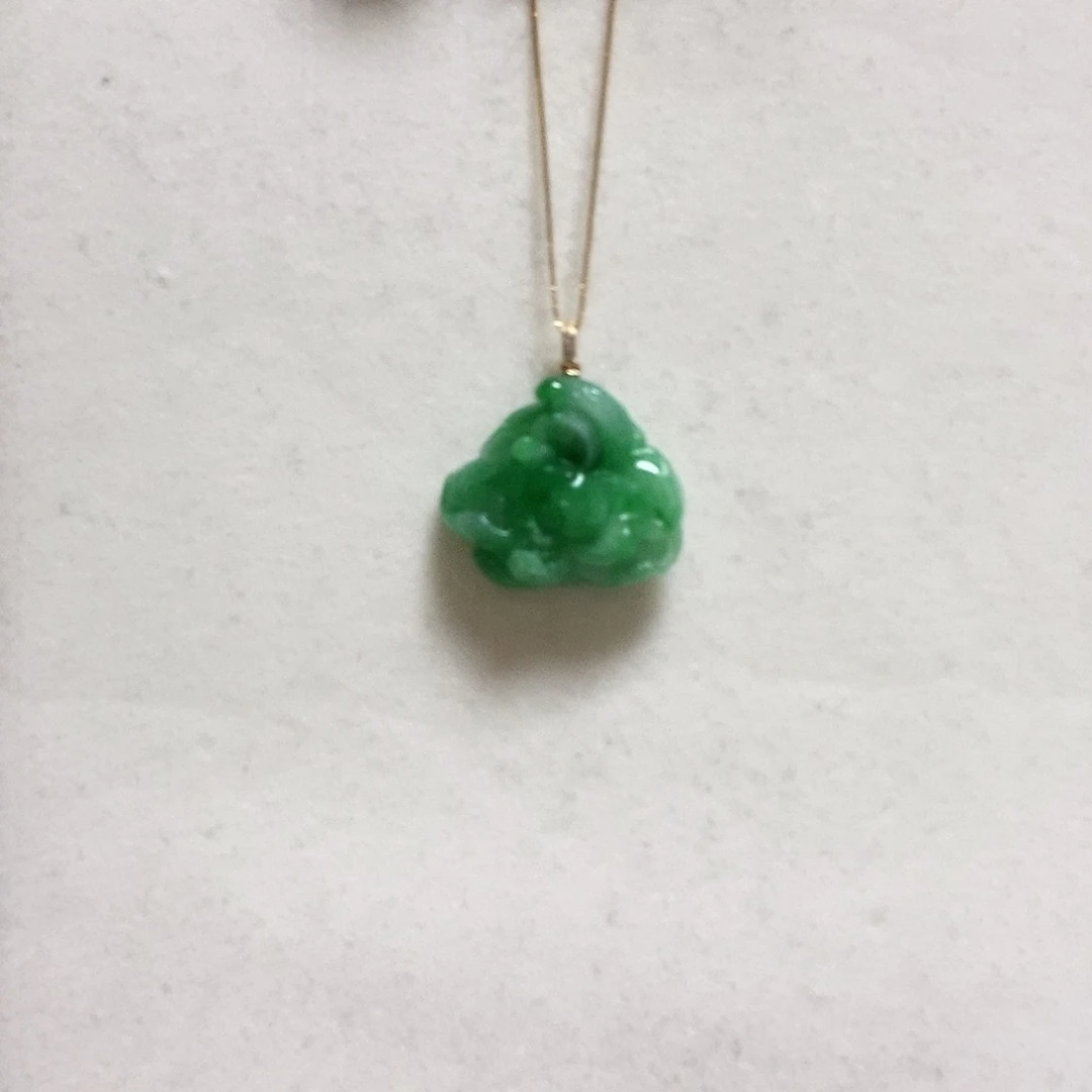 翡翠颈饰18K金镶嵌开****^简单