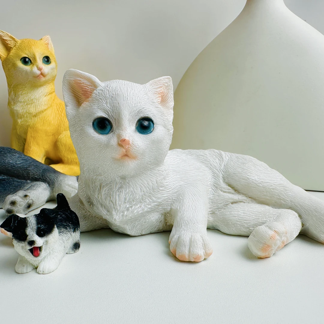 创意仿真摆件可爱小猫咪桌面车载装饰品