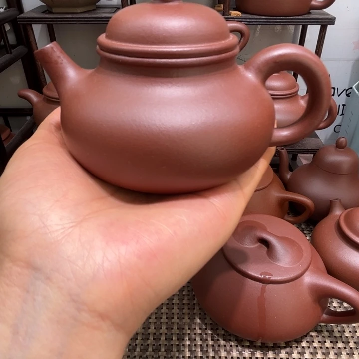 茶壶紫砂羊角山紫泥容天230cc