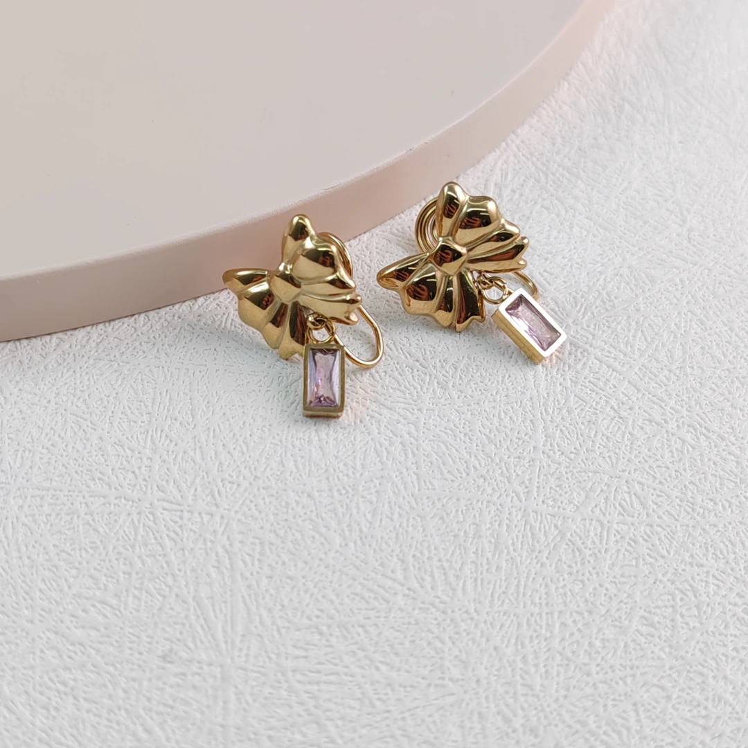 XUPING/旭平首饰 不锈钢合成锆石耳饰 【潘生福利】GD T001066050