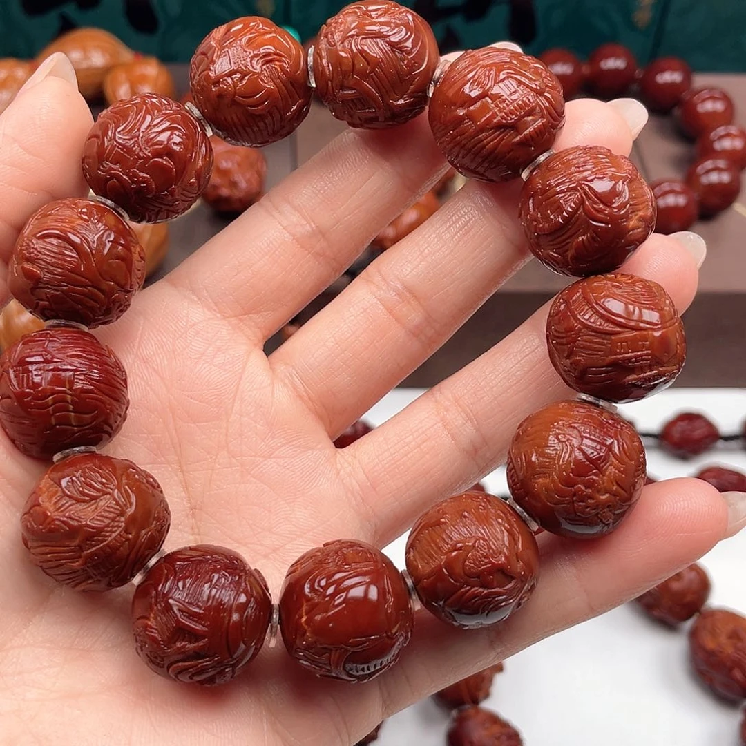 橄榄核手串子*山水手串