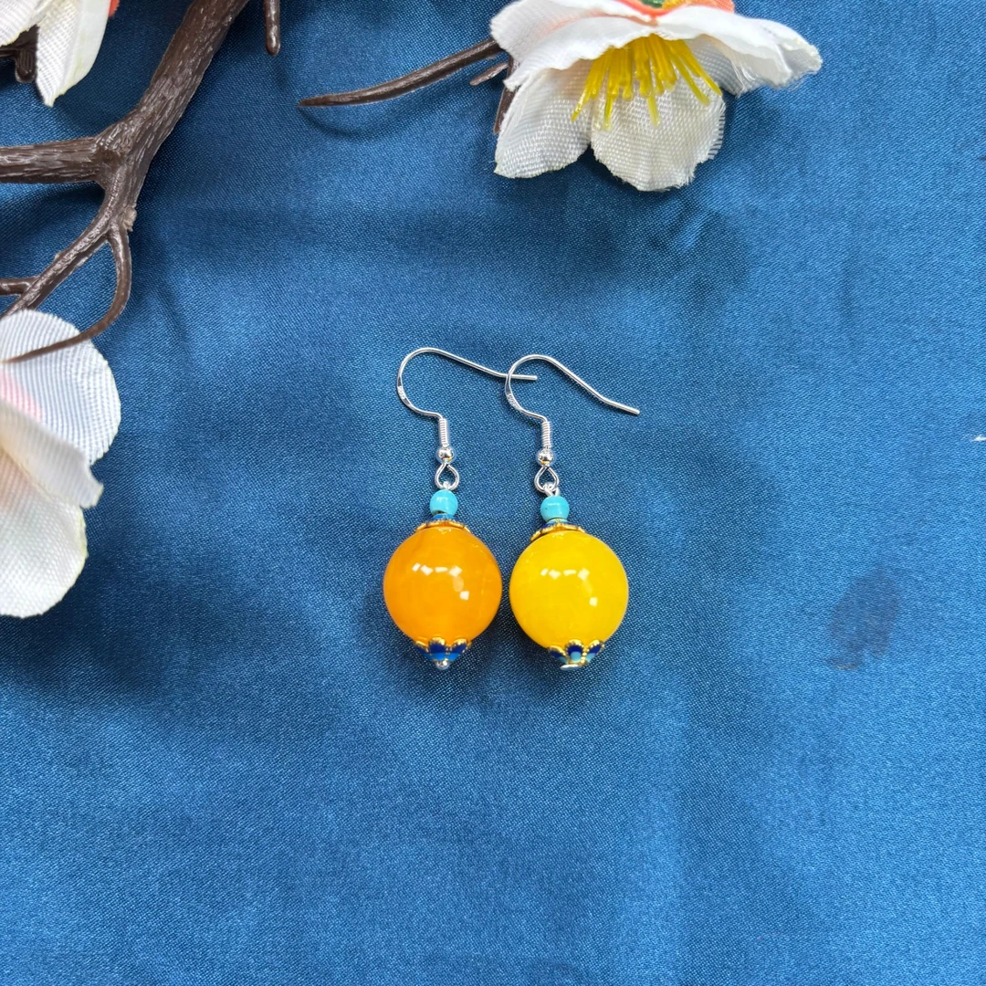 EZ0402波斯新蜜  耳坠耳环耳钩一对（耳钩925银）