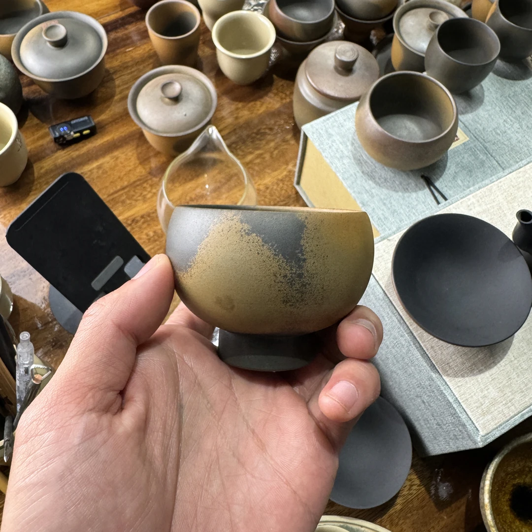 纯手工柴烧110cc陶瓷主人杯功夫茶具品茗杯