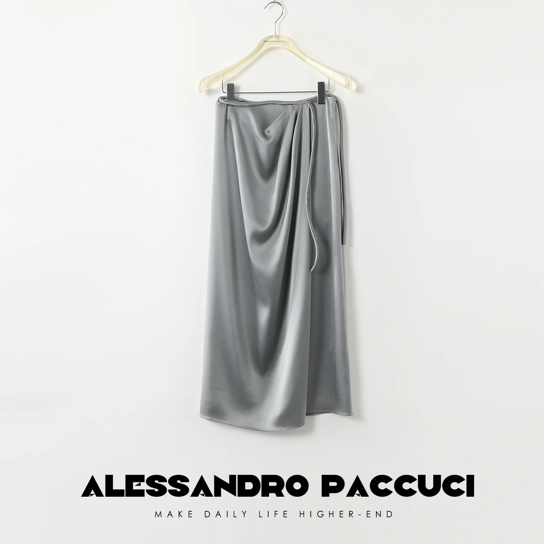 AP洛哥26864X【黑标系列/半裙】日本进口三醋酸极简缎面中长半身裙